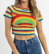 Fascination Over The Crop Top In Rainbow In Blue