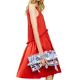 TRICOT CHIC PUNCHED BACK SLEEVELESS DRESS IN RED