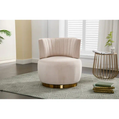 Simplie Fun 360 Degree Swivel Cuddle Barrel Accent Sofa Chairs In Pink