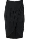 JACQUEMUS asymmetric pleated wrap skirt,DRYCLEANONLY