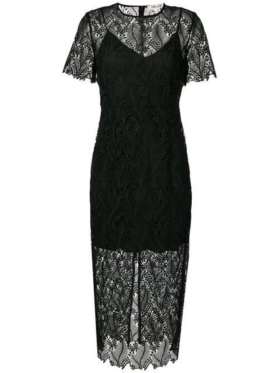 Diane Von Furstenberg Overlay Midi Dress In Black