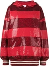 ASHISH Sequin stripe oversized hoodie,MT00912266236