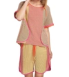 Tricot Chic Drawstring Shorts In Pink Orange Multi In Multi