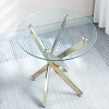 SIMPLIE FUN MODERN ROUND TEMPERED GLASS END TABLE