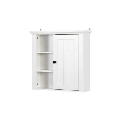 Simplie Fun Bathroom Wooden Wall Cabinet In White