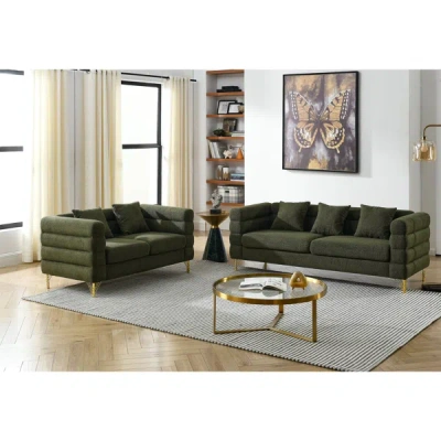 Simplie Fun 3seater + 2seater Combination Sofa. Green Teddy