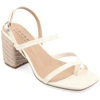 Journee Collection Olivina Jute Block Heel Slingback Sandal In White