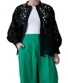 Psophia Big Lace Jacket In Black In Black