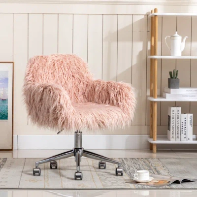 Simplie Fun Modern Faux Fur Home Office Chair In Multi