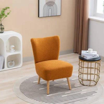 Simplie Fun 22.50''w Boucle Upholstered Armless Accent Chair Modern Slipper Chair In Neutral
