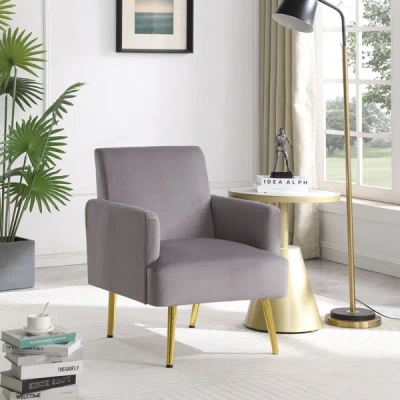 Simplie Fun Reading Armchair Living Room Comfy Accent Chairs In Gray