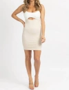 Fore Colorblock Mini Dress In White + Oatmeal In Multi