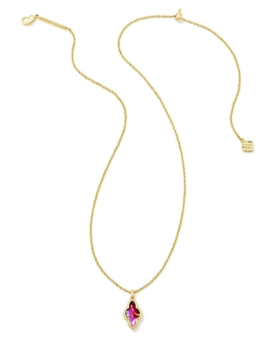 Kendra Scott Women's Framed Abbie Short Pendant Necklace In Gold/light Burgundy Illusion In Multi