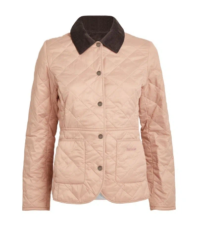 Barbour Deveron Quilted Womens Jacket In Pale Pink/ice White