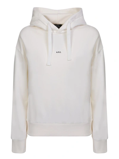 Apc A.p.c. Cashmere Ivory Cotton Sweatshirt In White