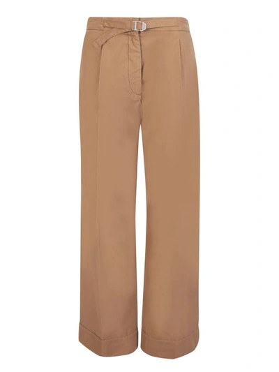 Apc Euphemia Wide-leg Cotton Trousers In Brown