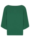 Alberto Biani Dark Green Cady Blouse In Green
