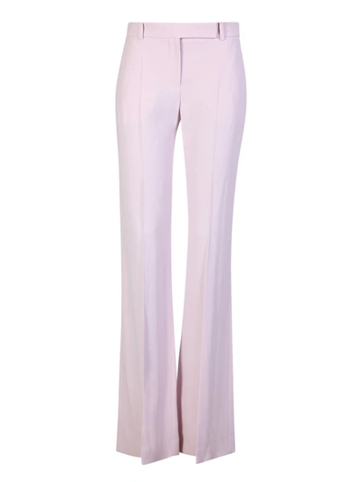 Alexander Mcqueen Flared Tailored Powder Trousers In Purple