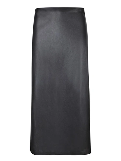 Alice And Olivia Maeve Vegan Leather Slip Skirt In Black