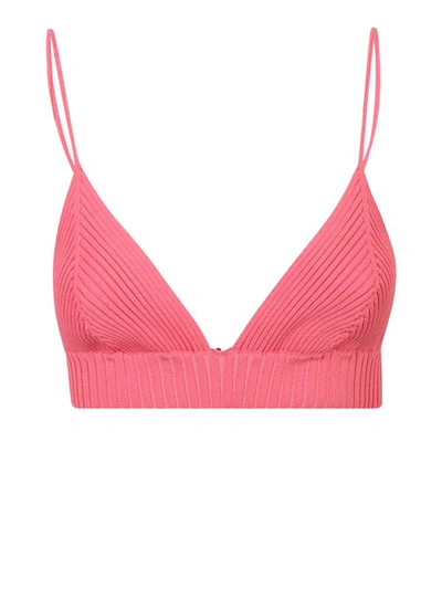 Ambush Ribbed Bra Top In Pink