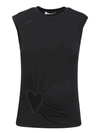 Ambush Heart-motif Cut-out Top In Black