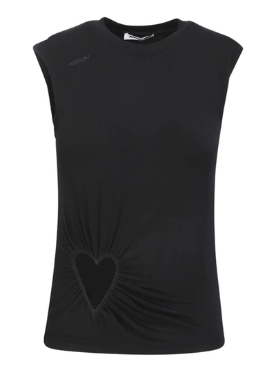 Ambush Cut Out-heart Sleeveless Top In Black