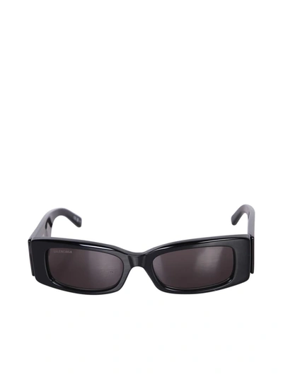 Balenciaga Max Rectangle Black Sunglasses