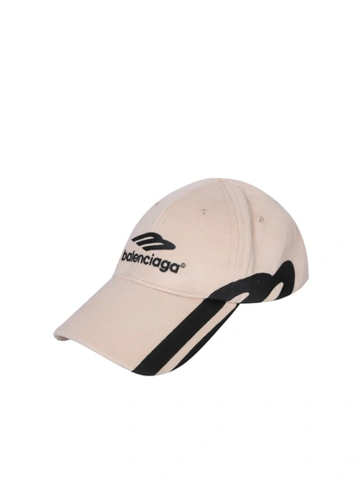 Balenciaga 3b White/black Baseball Cap