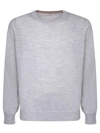 Brunello Cucinelli Wool Cashmere Crewneck Sweater In Grey