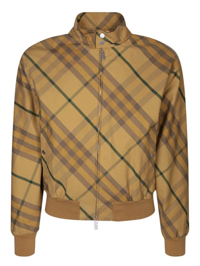 Burberry Check Cotton Track Jacket In Multicolor