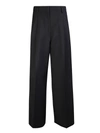 Burberry High-waisted Wide-leg Trousers In Black