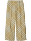 Burberry Pantalon À Carreaux En Laine In Flax Ip Check
