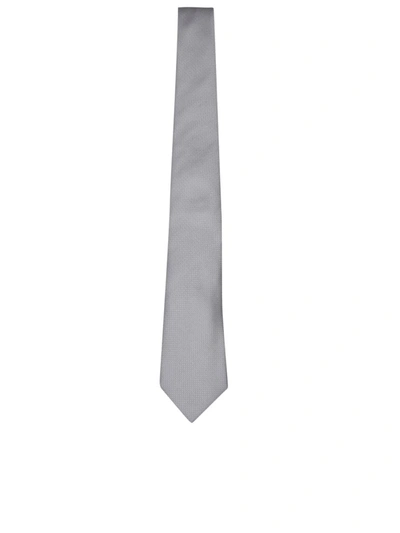 Canali Micropattern Pearl Grey Tie