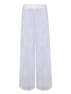 Fabiana Filippi Grey Silk Taffeta Trousers In White