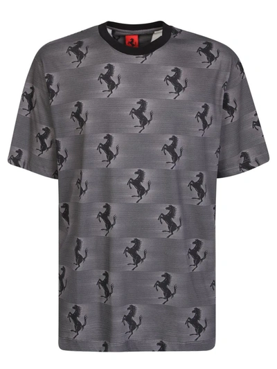 Ferrari Logo-print Short-sleeve T-shirt In Grey