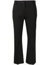 Frame Pressed-crease Cropped Bootcut Trousers In Noir