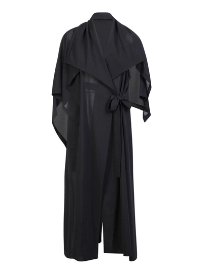 Issey Miyake Asymmetric Wrap-front Dress In Black