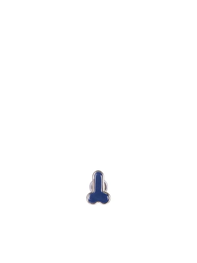 Jw Anderson Penis Stud Blue Earrings