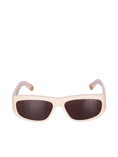 Jacquemus Pilita Beige Sunglasses In Black
