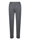 Kiton Drawstring Lyocell And Cotton Pants In Grey In Grey