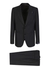 Lardini Wool Single-breasted Suit In Black