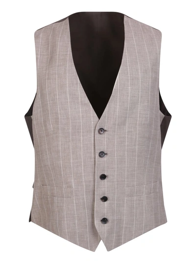 Lardini Brown Striped Waistcoat