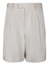 Lardini Tailored Linen Shorts With Side Pockets In Beige
