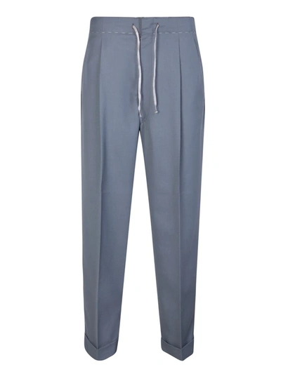 Maison Margiela Drawstring Tapered Trousers In Blue