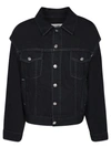 Mm6 Maison Margiela Black Button Denim Jacket In Black