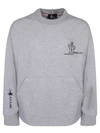 Moncler Melange Grey Sweatshirt With Logo In Grey