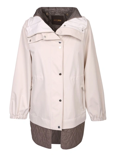 Moorer Romea-adb Layered Parka Coat In White