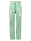 Msgm Jeans Destroyed In Green