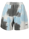 Msgm Tie Dye Pattern Bermuda In Blue