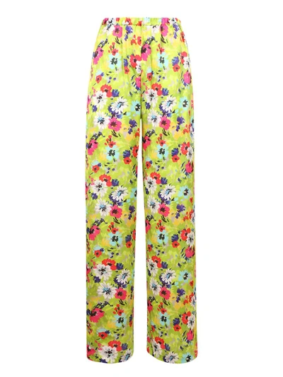 Msgm Floral-print Wide Trousers In Multi